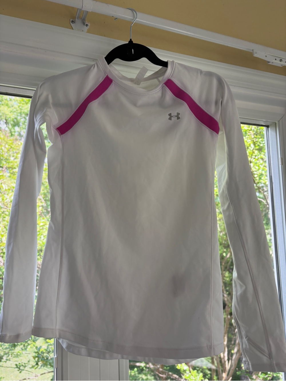 Under Armour White ColdGear Fitted Long Sleeve Performance Top